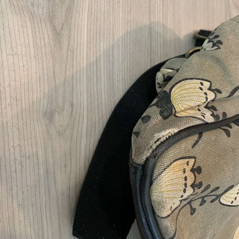 Petunia Pickle Bottom Floral Taupe and Cream Baby Bag